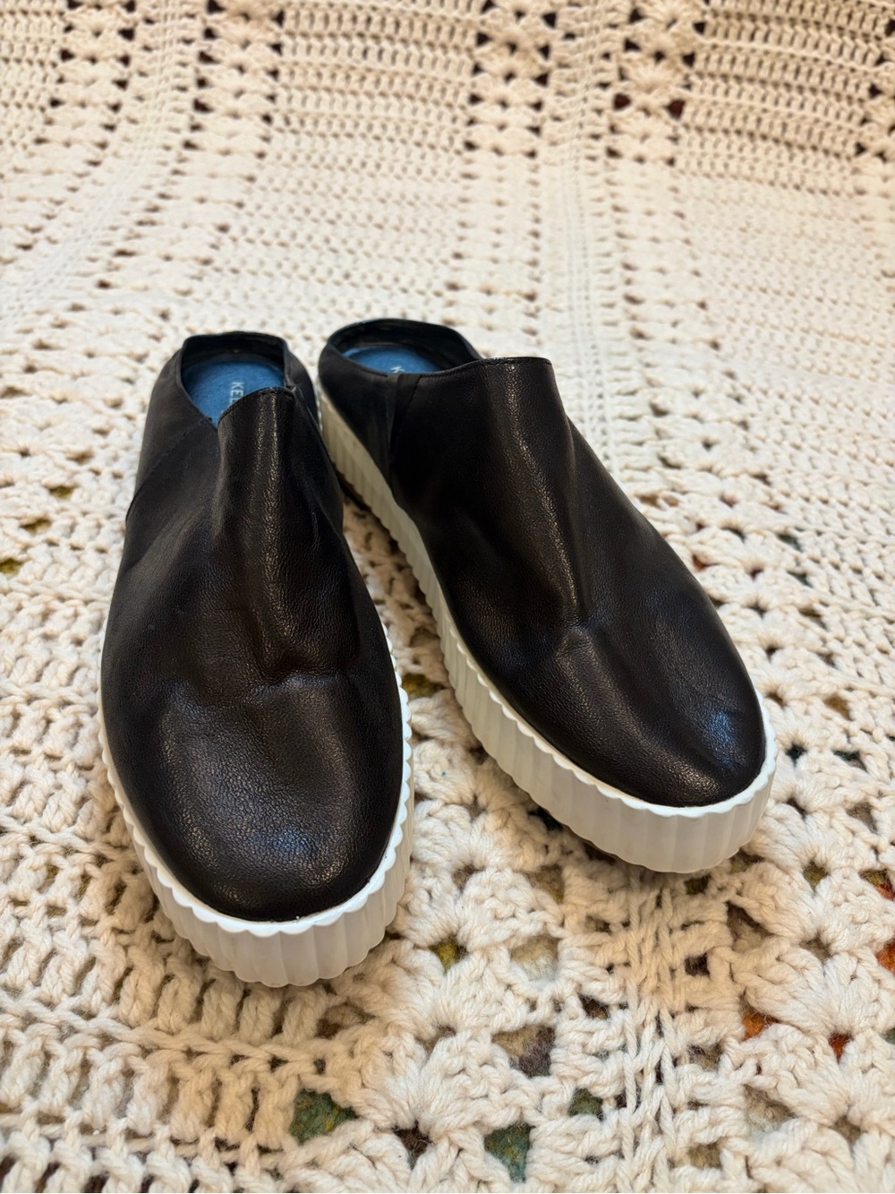 Kelsi Dagger Brooklyn Black Leather Miller Slip-on Sneaker Mule  Size 7.5
